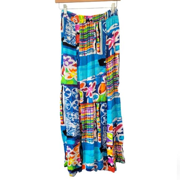 Jams World Flower Kraze Patterned Multicolored Maxi Skirt Size Small Vintage - Picture 2 of 7